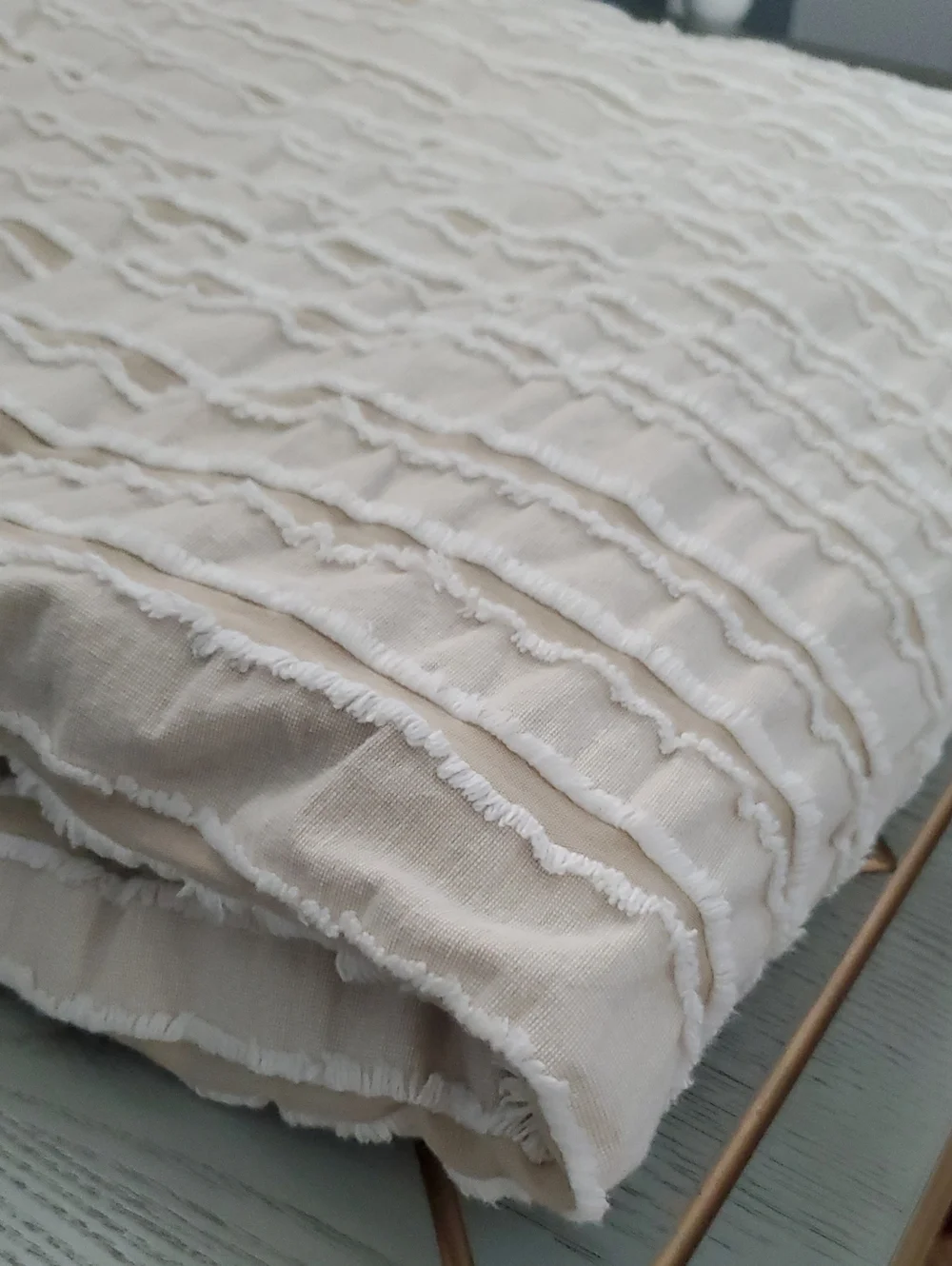 Madison Park Ivory Button-Accent Duvet. Full/Queen. 86